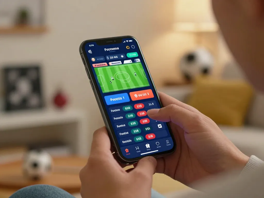 Dự đoán kèo bóng đá hôm nay in action, user engaging with a mobile sports betting app.