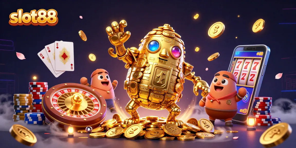 Menangkan jackpot maxwin di slot88 dengan simbol mesin slot yang berkilauan.