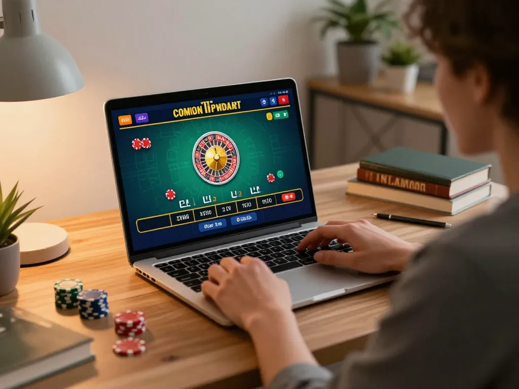 Engaging moment at hello88 online casino with a player enjoying a live roulette game from the comfort of home.