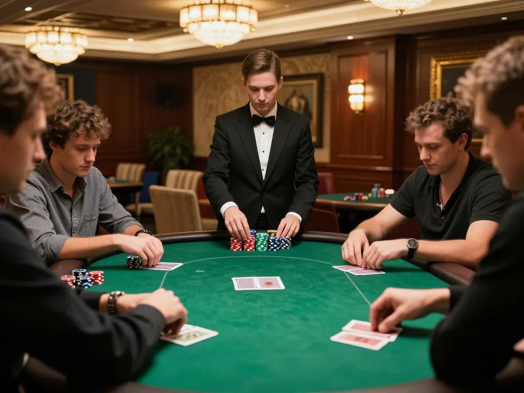 Players engaging in an intense poker game at casino table, highlighting SC88 strategies for winning.