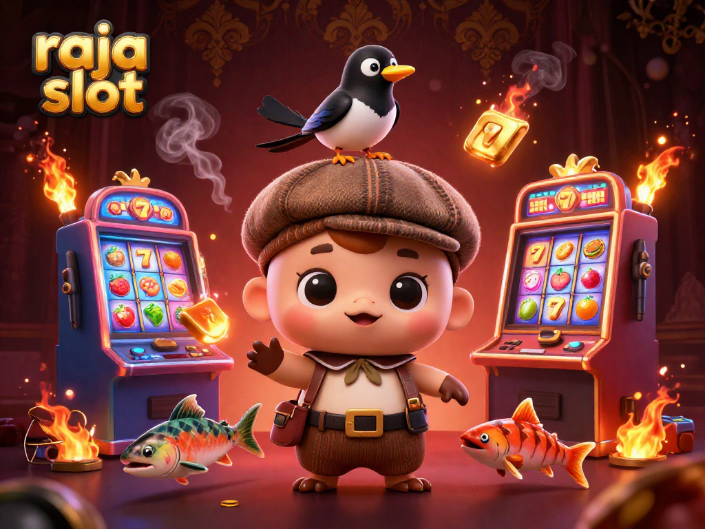 Engage with raja slot as 3D cartoon baby Nessie and friends explore vibrant slot machines and jackpots.