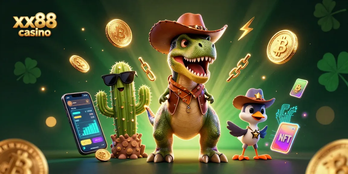 Win big at xx88 casino with exciting games in a vibrant 3D illustration featuring dynamic characters.
