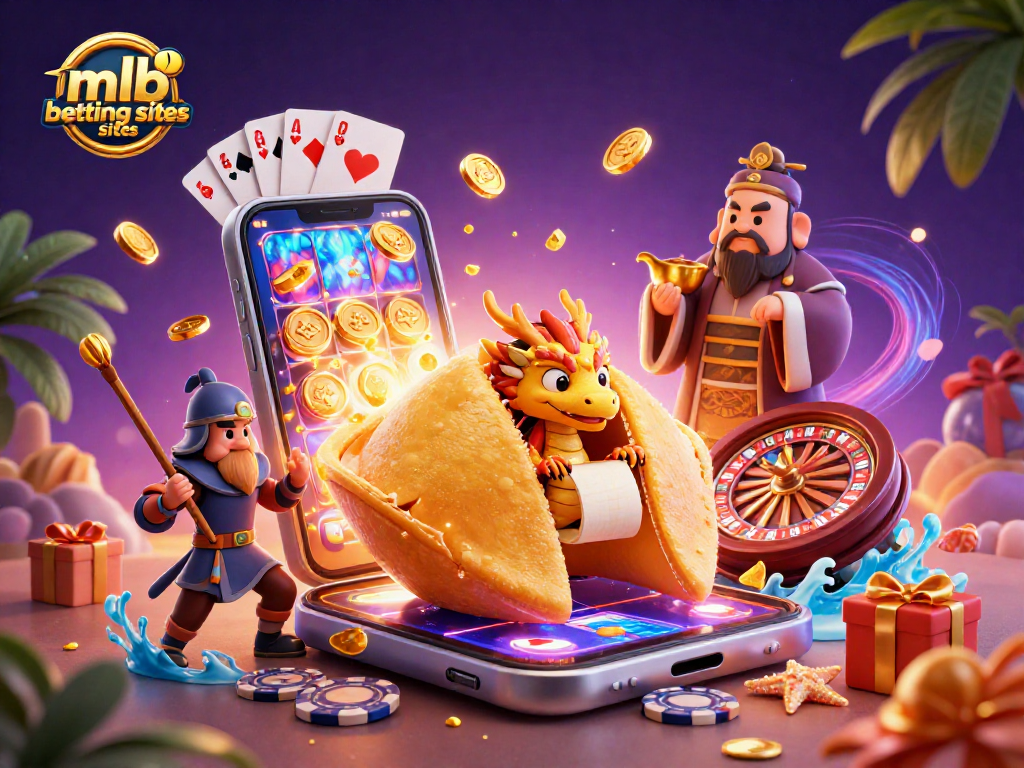 Engage in thrilling action at mlb betting sites with a giant golden fortune cookie and wise dragon!