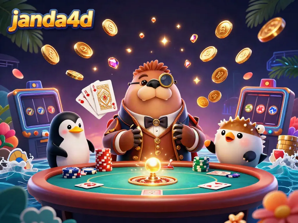 Menggoda permainan di JANDA4D, walrus ramah serta dealer penguin yang elegan