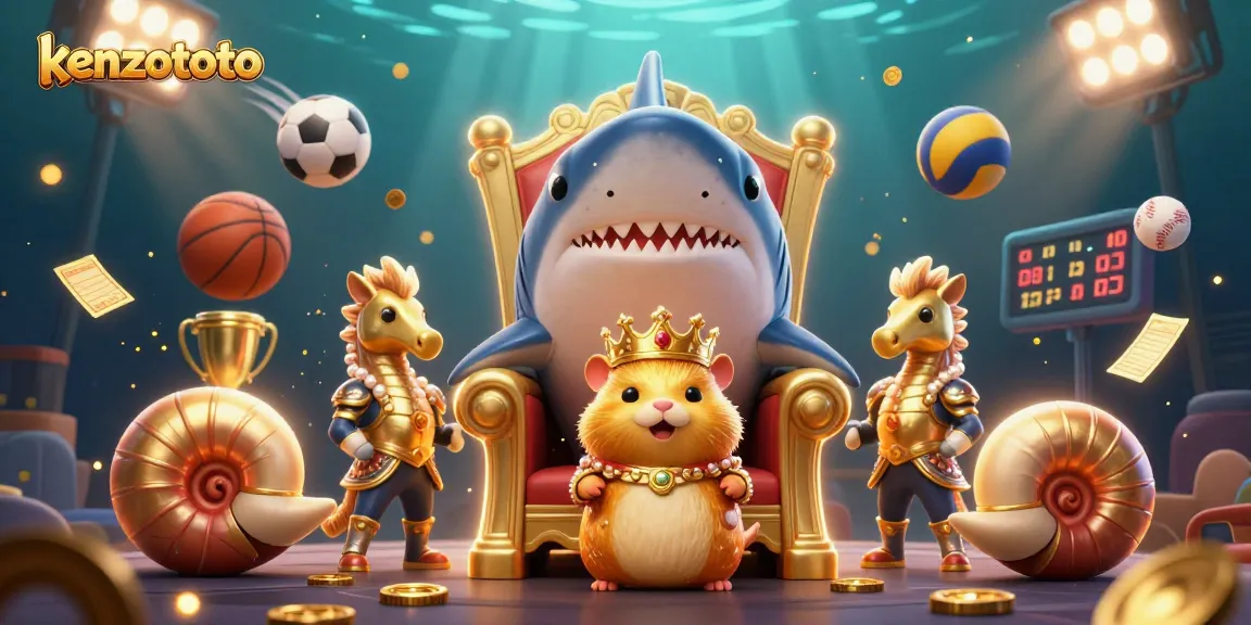 Kenzototo showcases an engaging, fun gambling scene with a golden hamster king and dynamic sports elements.