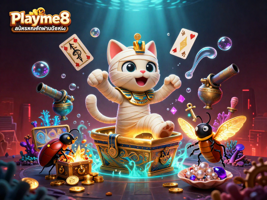 เล่นเกมคาสิโนอย่าง Playme8 สมัครสมาชิกผ่านมือถือ พร้อมมังกรอียิปต์และการ์ดโบราณ
