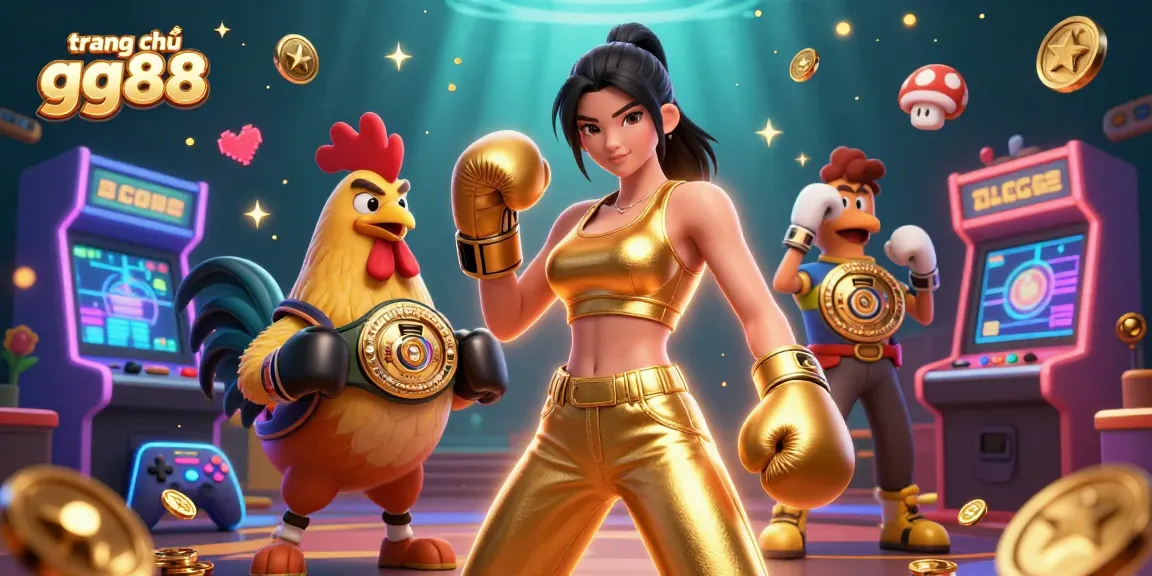 Experience casino thrills on trang chủ gg88 with a dynamic scene of 3D characters and vibrant gaming elements.