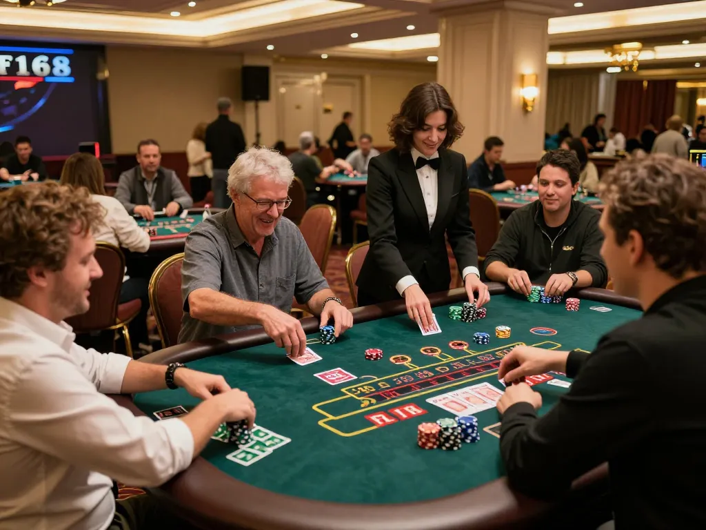 Players engaging in thrilling live dealer games at F168 casino, enhancing their chances of winning.
