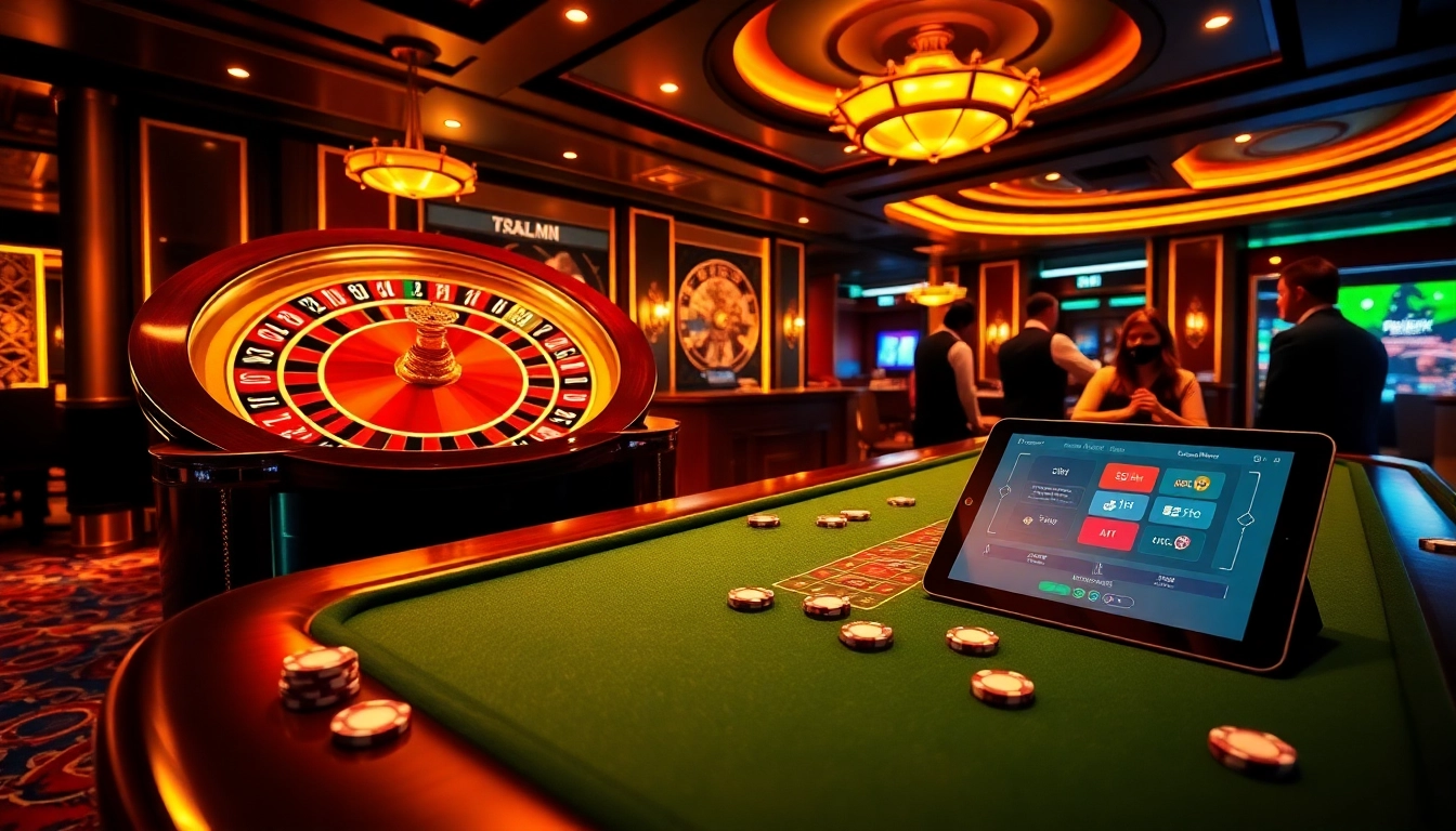 Experience the thrilling action at 99ok with vibrant poker chips and roulette gameplay.