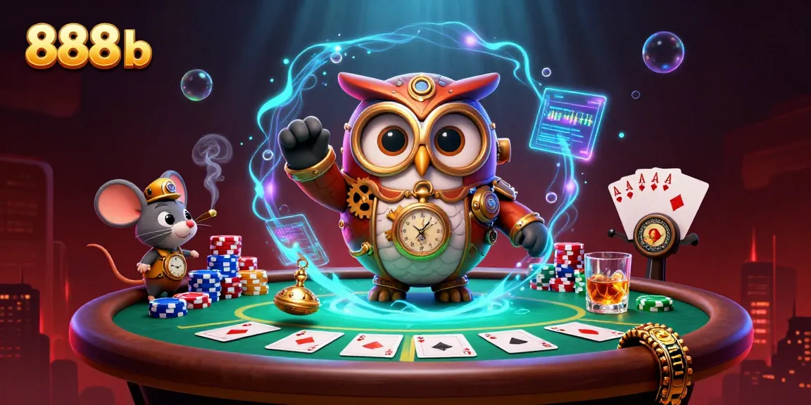 Experience thrilling gaming action with 888b in a vibrant, steampunk casino scene.
