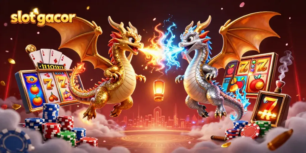 Experience thrilling gameplay with slot gacor in this vibrant 3D dragon scene.