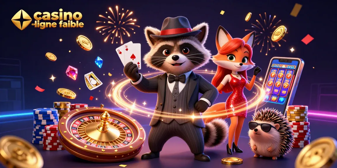 Vivez l'excitation du casino en ligne fiable avec un raton laveur, une renarde et un hérisson videur dans une scène vibrante.