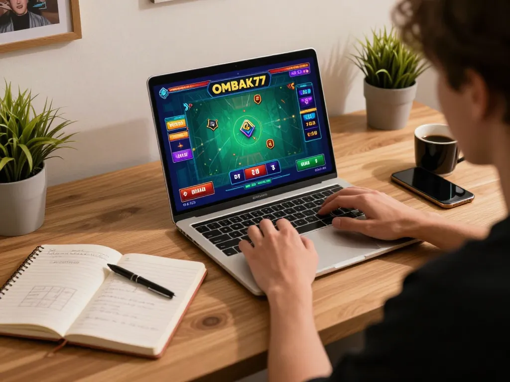 Rasakan permainan online OMBAK77 dengan gameplay dinamis saat pemain terlibat di laptop