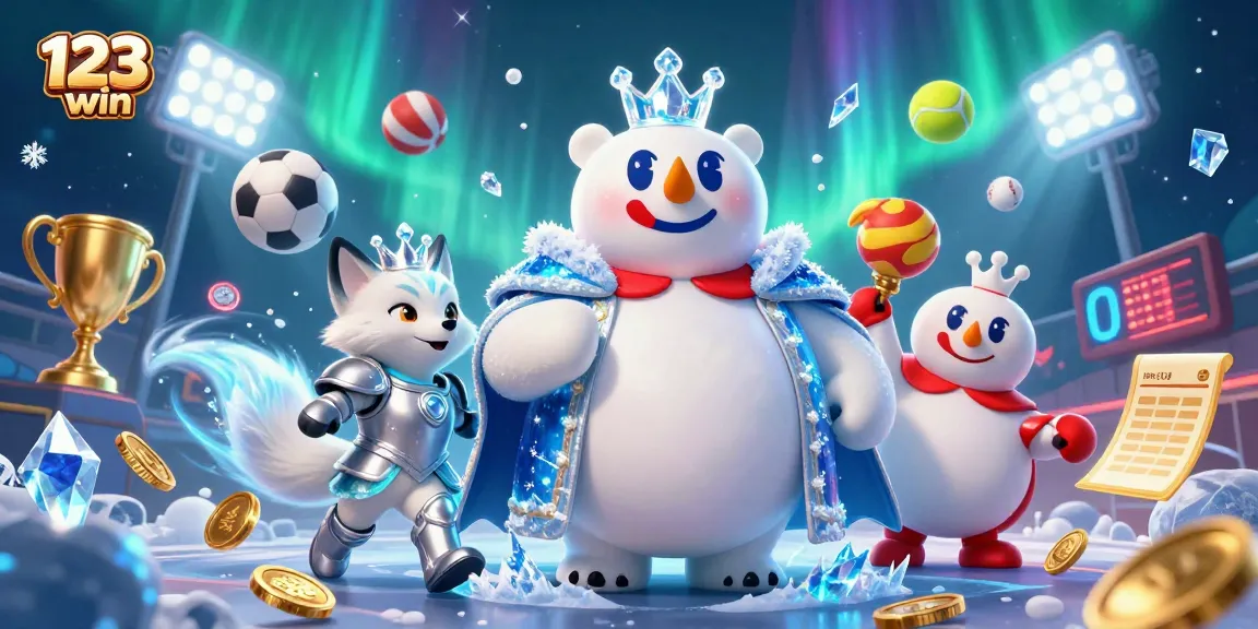 Experience the excitement of 123win com with immersive gameplay visuals of animated characters in an energetic casino setting.