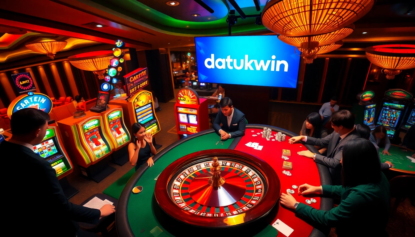 Adegan perjudian yang mendebarkan menampilkan aksi poker Datukwin dan suasana kasino yang hidup.
