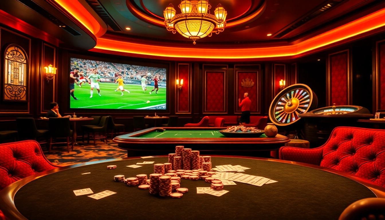 Experience แทงบอลโลก at a luxurious sports betting venue with live matches and excitement.
