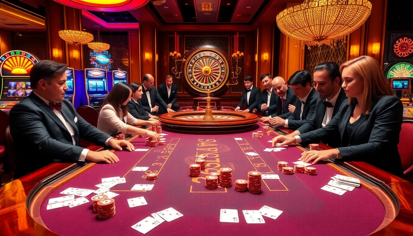 Engaged players at MMOO poker tables experience thrilling casino excitement.