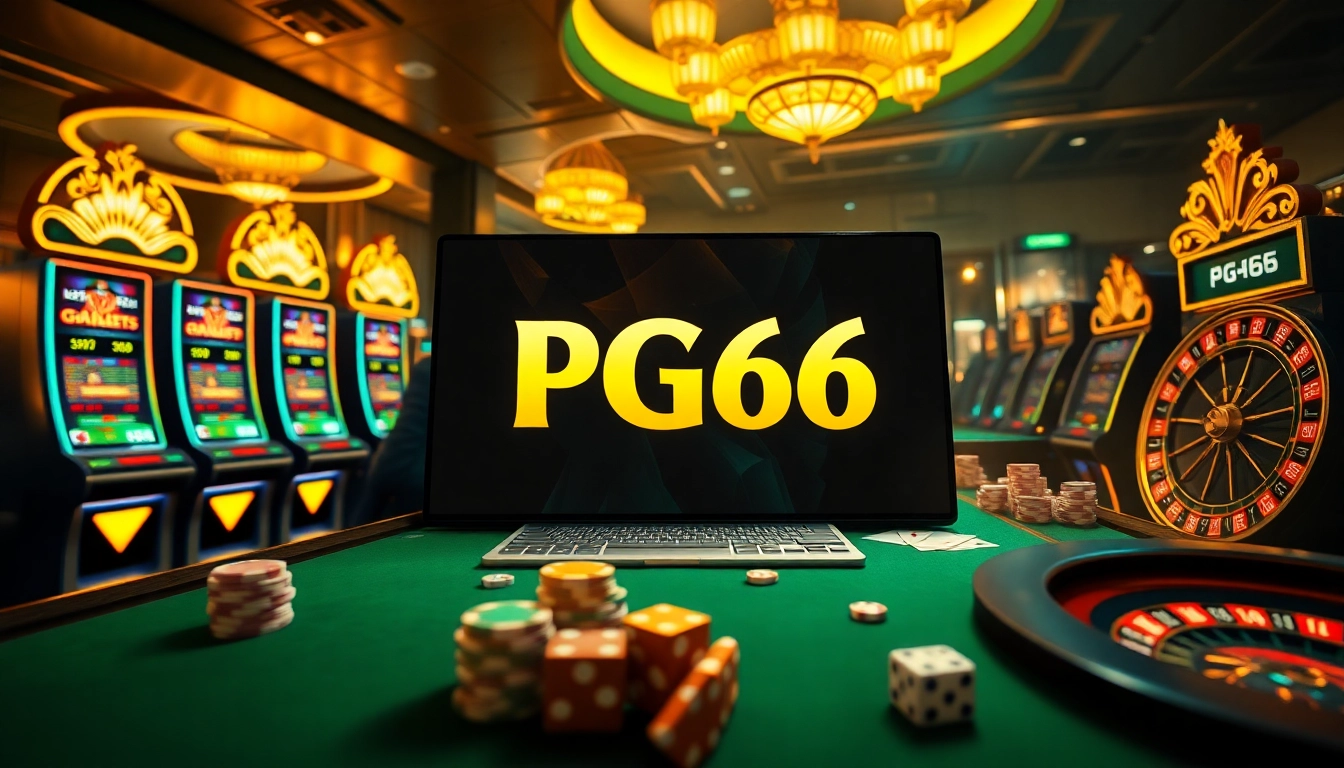 Experience PG66's vibrant online gaming atmosphere with dynamic casino visuals and exciting gameplay.