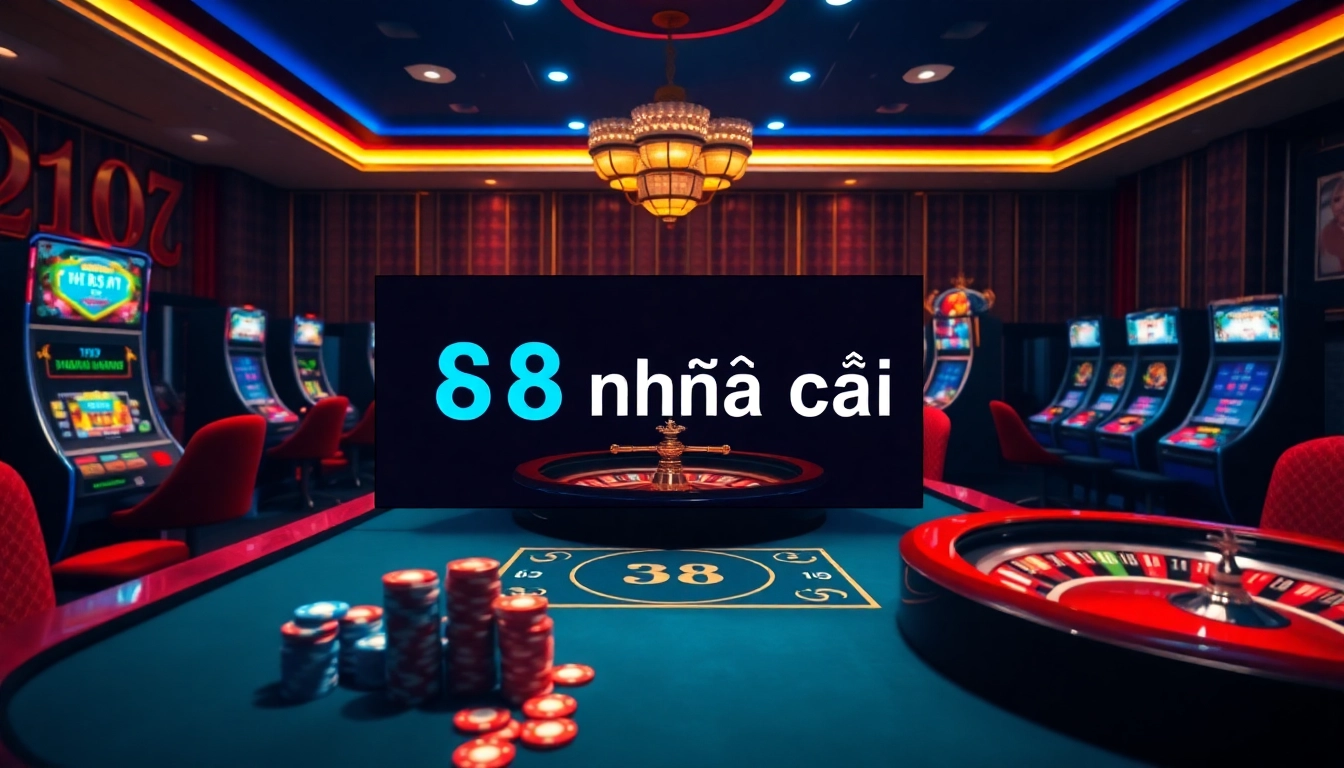Exciting gaming at the s8 nhà cái online casino with vibrant slot machines and poker chips.