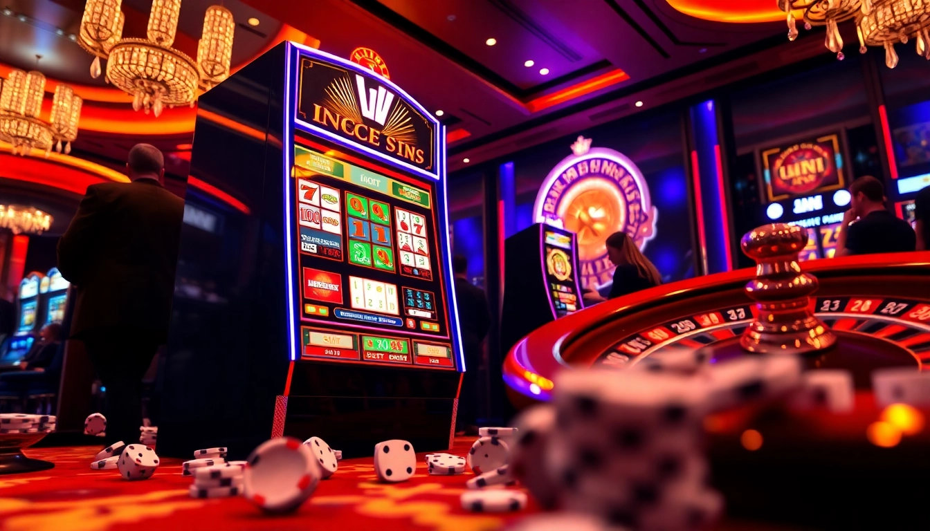 Experience the thrill of idn slot gameplay amidst vibrant casino lights and betting excitement.